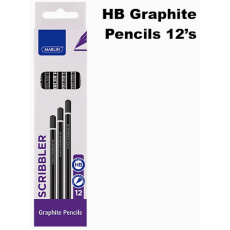 Marlin HB Graphite Pencils - Black & Silver Striped  - box 12's